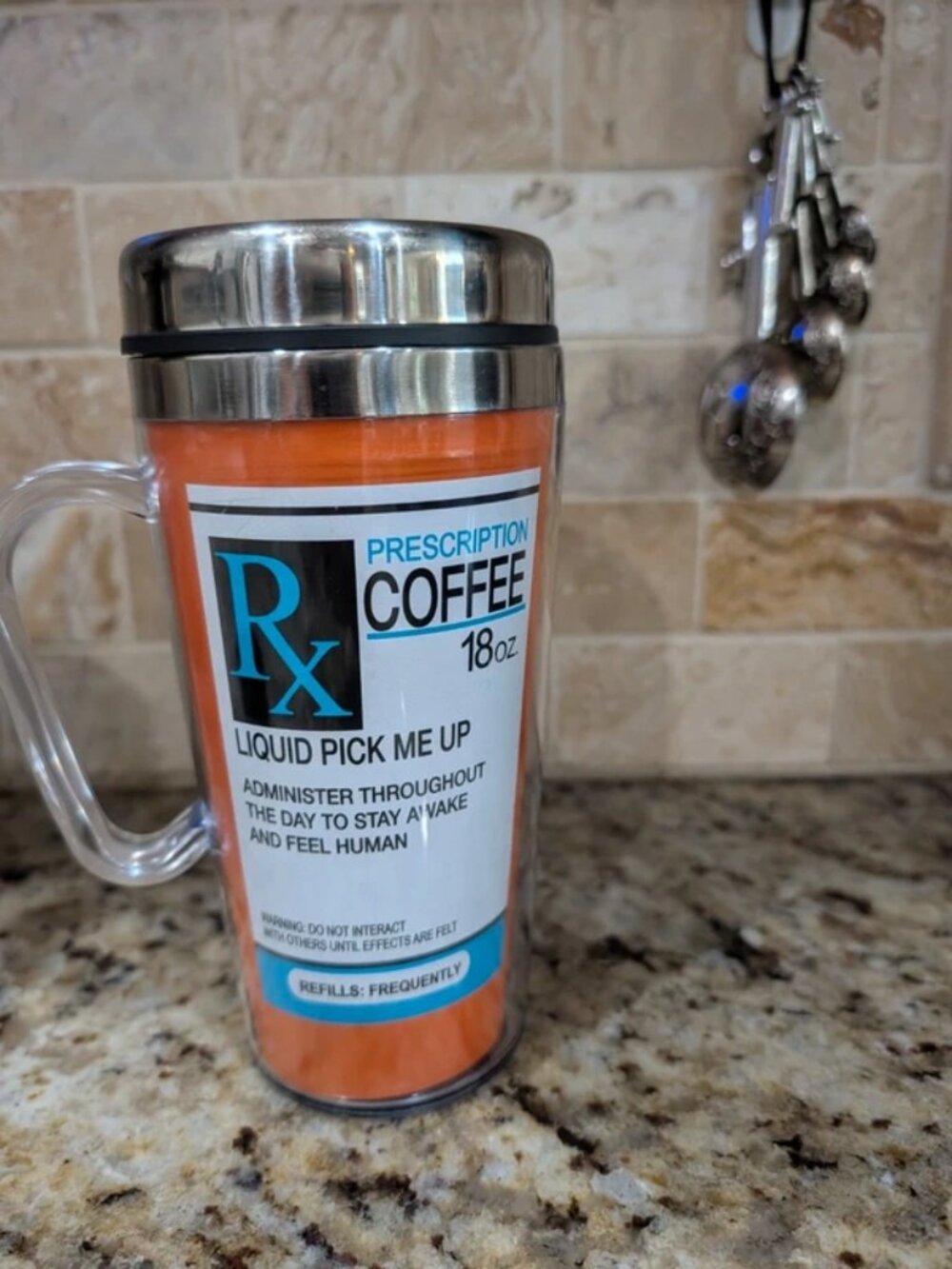 RX nurse Dr medical funny gift coffee travel mug thermal tumbler handle